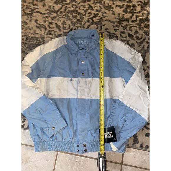 Vintage‎ INC denim blue and white windbreaker jacket - Picture 1 of 6